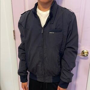 Members Only Dark Blue Windbreaker Jacket